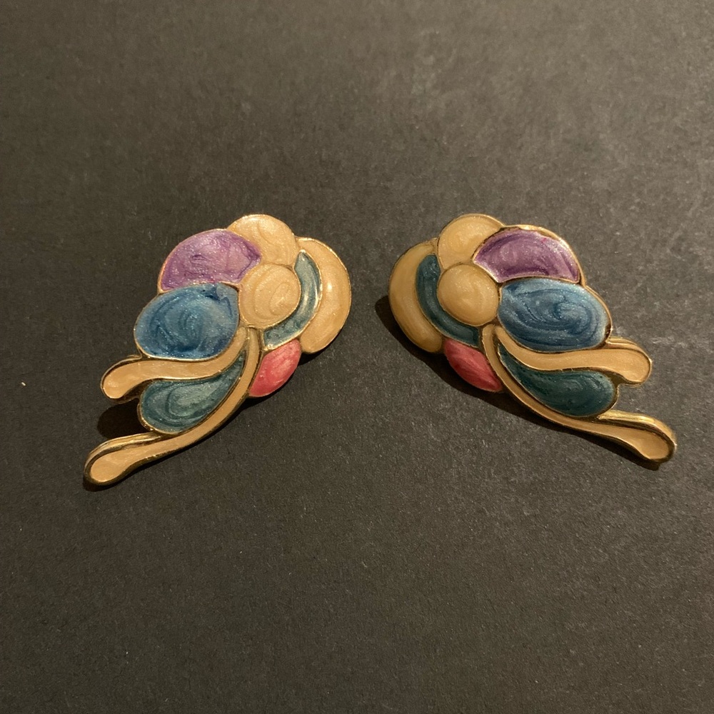 Vintage Multicolored Cloud Earrings